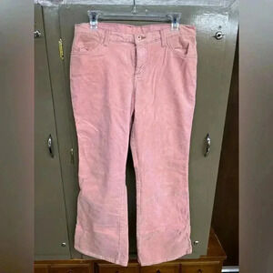 Pink corduroy flared pants, Y2K style